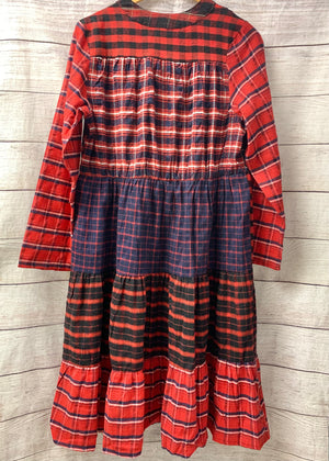 Long Sleeve Flannel Button Midi Dress