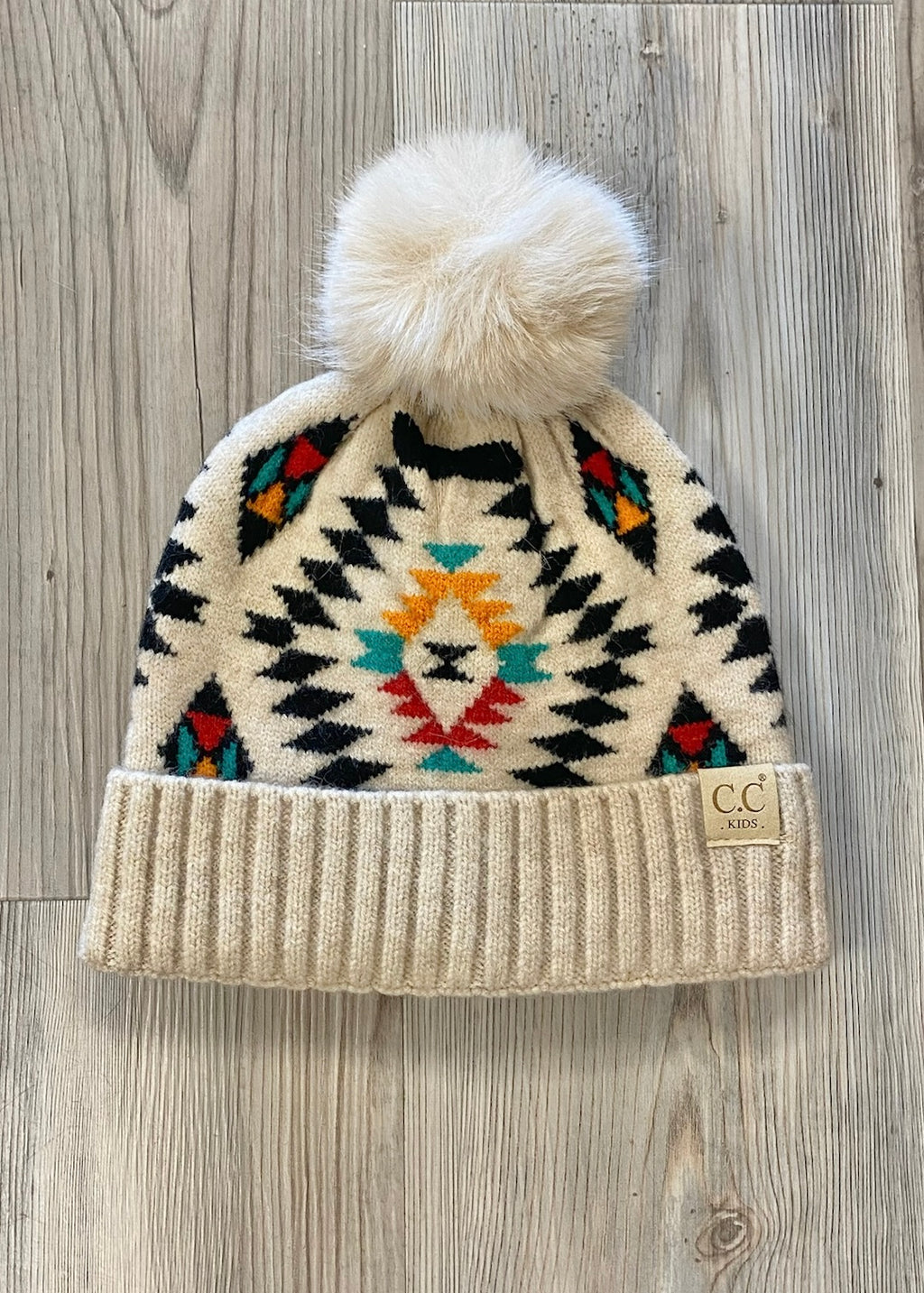 Aztec Printed Pom Hat