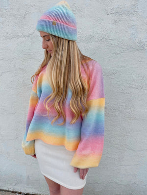 Rainbow Ombre Pullover Sweater