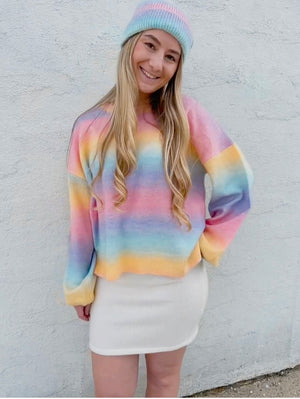 Rainbow Ombre Pullover Sweater