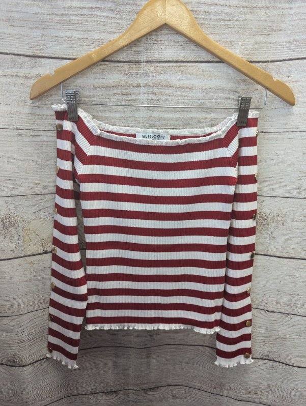 Red and White Striped Crop Top