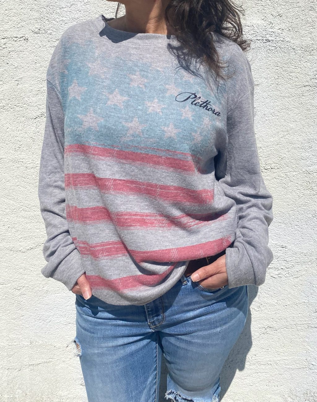 American Flag Lightweight Sweatshirt