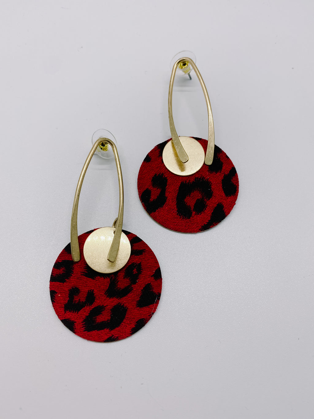 Cheetah Circle Long Earrings