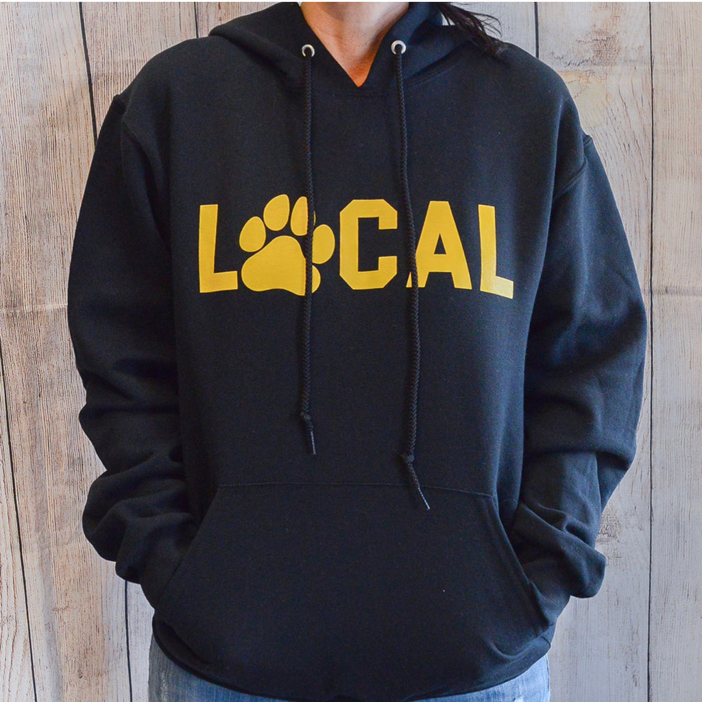 LOCAL Paw Print with 08742 Back-Adult Hoodie