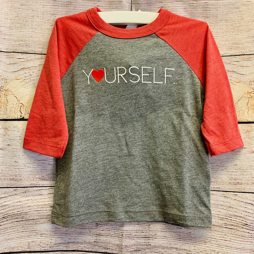 Toddler Grey and Red Love Yourself Long Sleeve