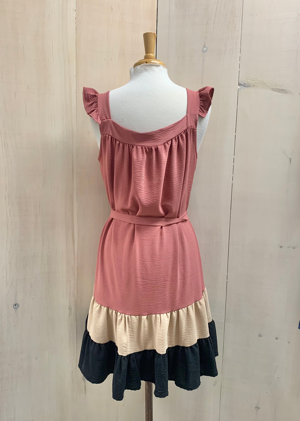 Ruffled Color Block Dress