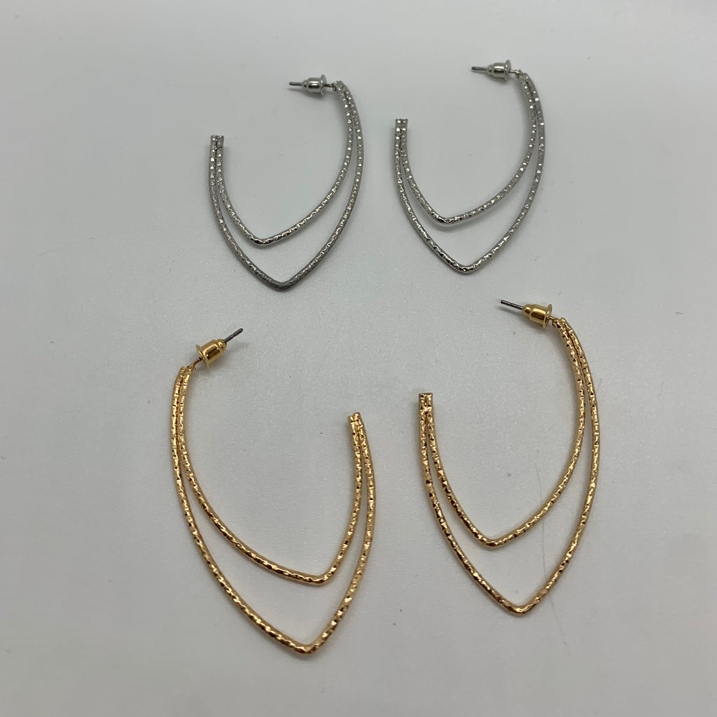 Hook Shape Textured Earrings