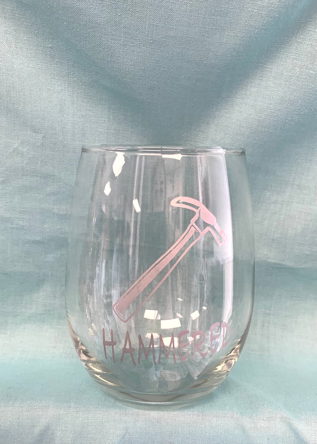 Hammered Stemless Wine Glass