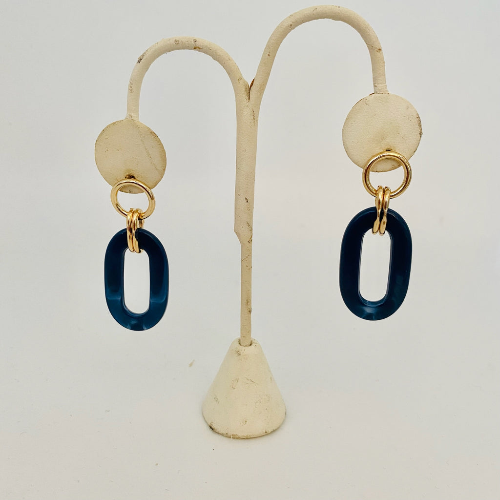 Oval Dangle Post Earrings