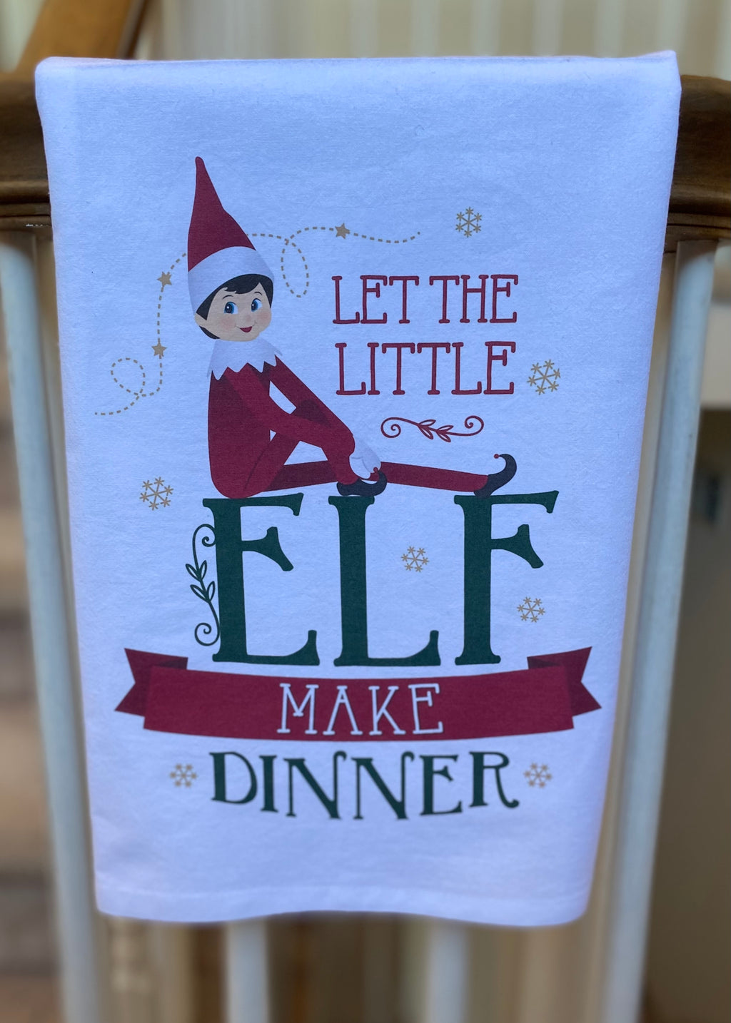 Let The Little Elf Make Dinner Kitchen Towel