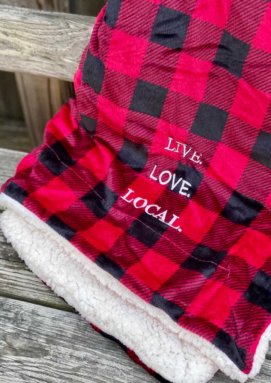 Live Love Local Sherpa Blanket