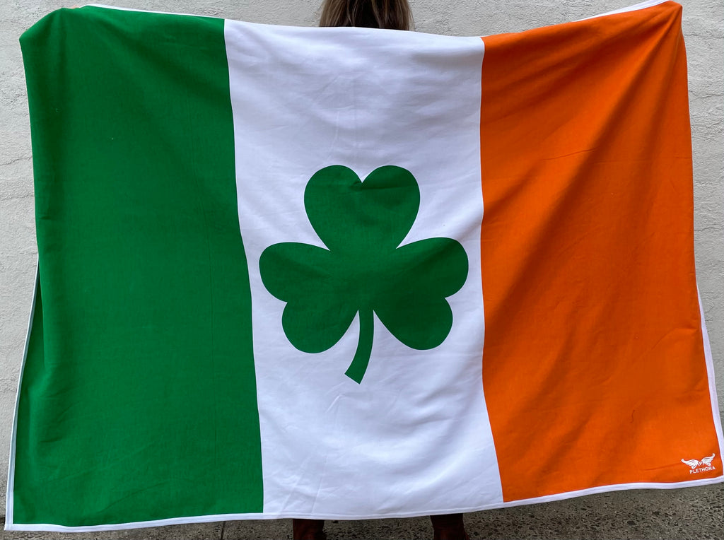 Irish Flag with Clover Blanket